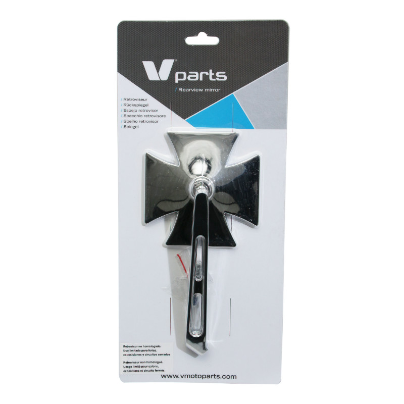 Rétroviseur moto Vicma custom croix de Malte gauche M10-125 chrome - vue 3