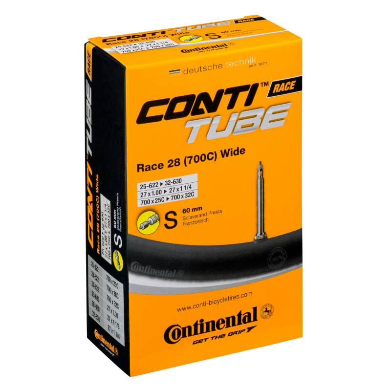 Chambre à air vélo 700 x 25-28 Continental valve Presta démontable 60 mm