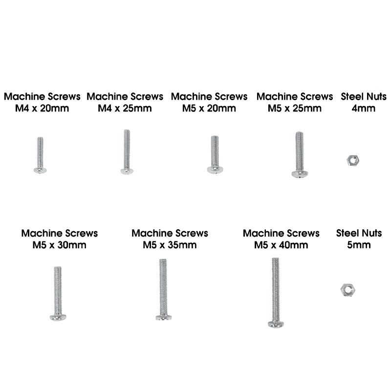 Assortiment vis à métaux + écrous M4-M5 20-40 mm boîte 700 pièces P2R - vue 2