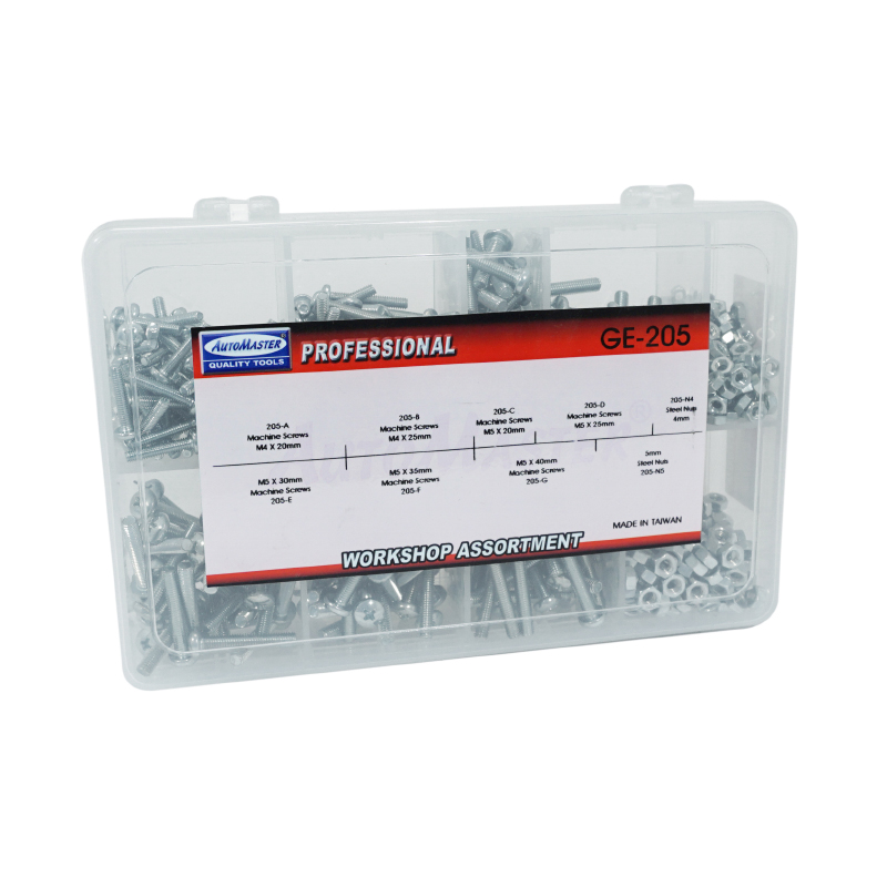Assortiment vis à métaux + écrous M4-M5 20-40 mm boîte 700 pièces P2R - vue 3