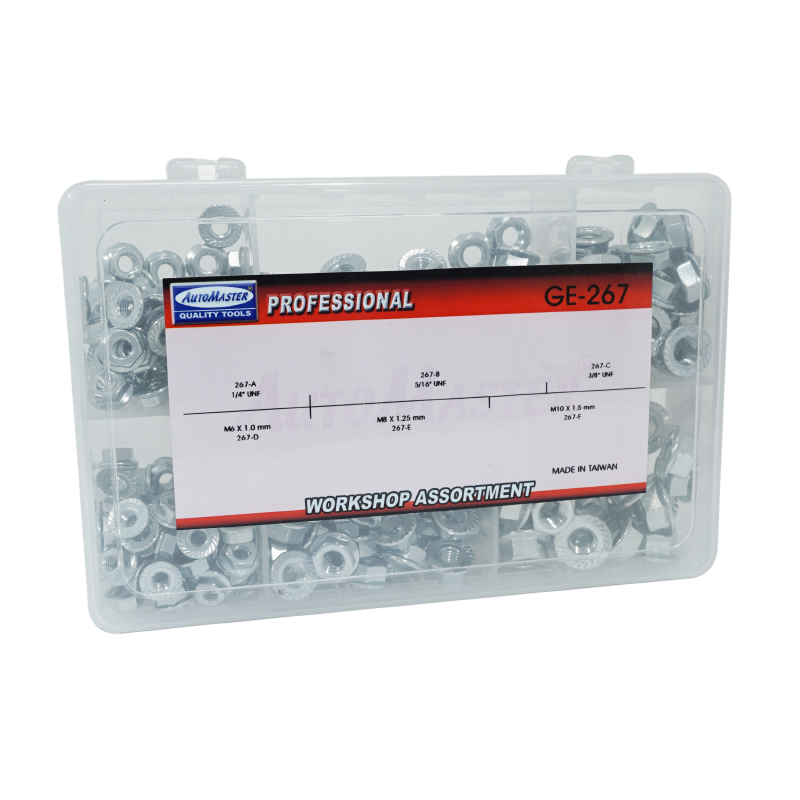 Écrou épaulé assortiment M6-M8-M10 et 1/4"-5/16"-3/8" - Boîte de 310 pièces P2R - vue 3