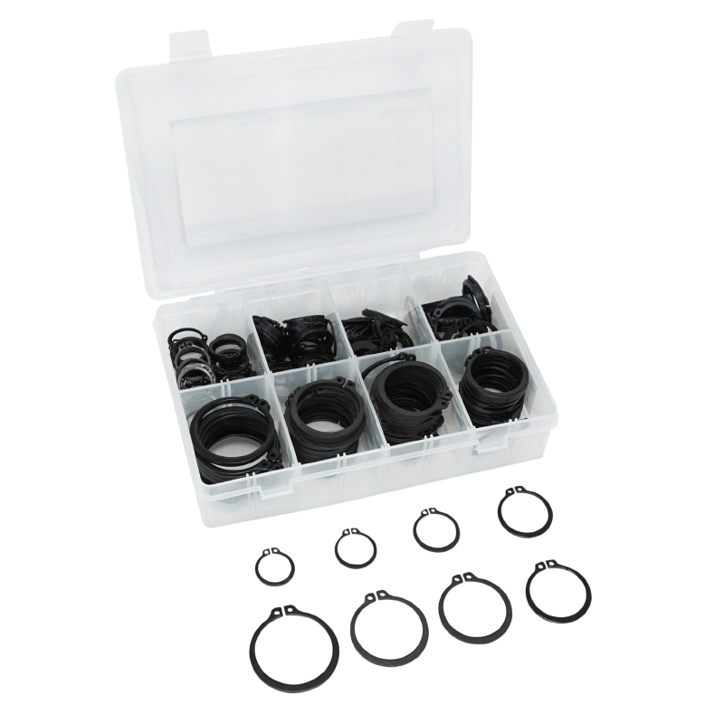 Circlips extérieurs assortiment 8 tailles diamètre 20 à 45 mm boîte 250 pièces P2R