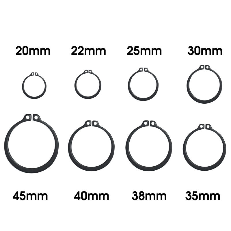 Circlips extérieurs assortiment 8 tailles diamètre 20 à 45 mm boîte 250 pièces P2R - vue 2