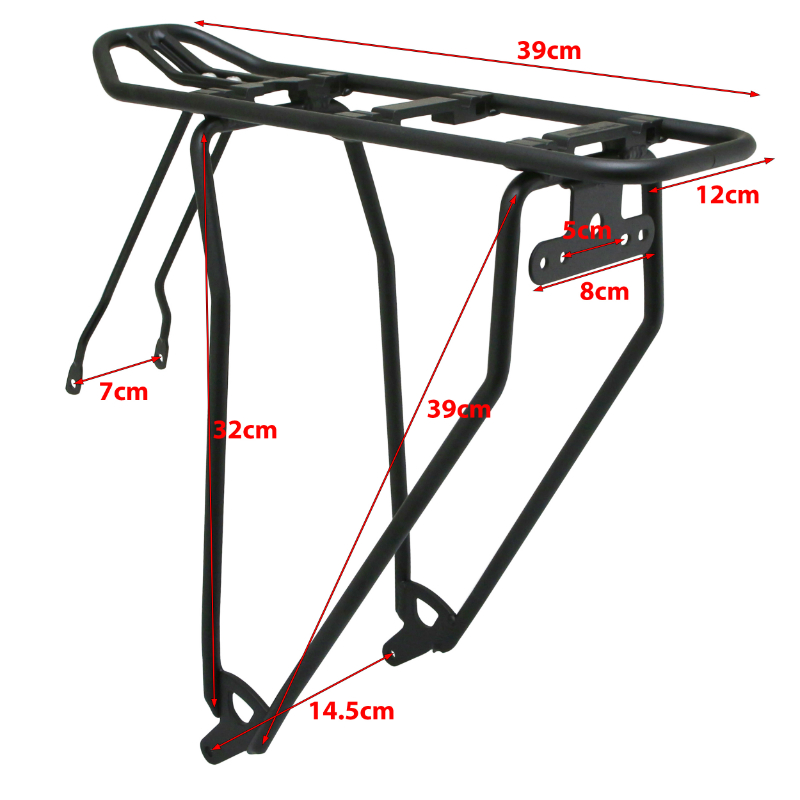 Porte-bagage vélo arrière à tringles Newton aluminium noir 26" compatible système MIK gamme Basil - poids maxi 25 kg - vue 2