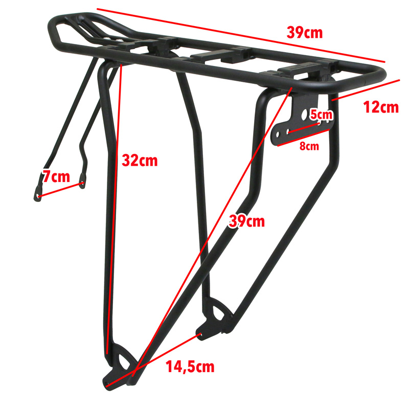 Porte-bagage vélo arrière à tringles Newton aluminium noir 26" compatible système MIK gamme Basil - poids maxi 25 kg - vue 4