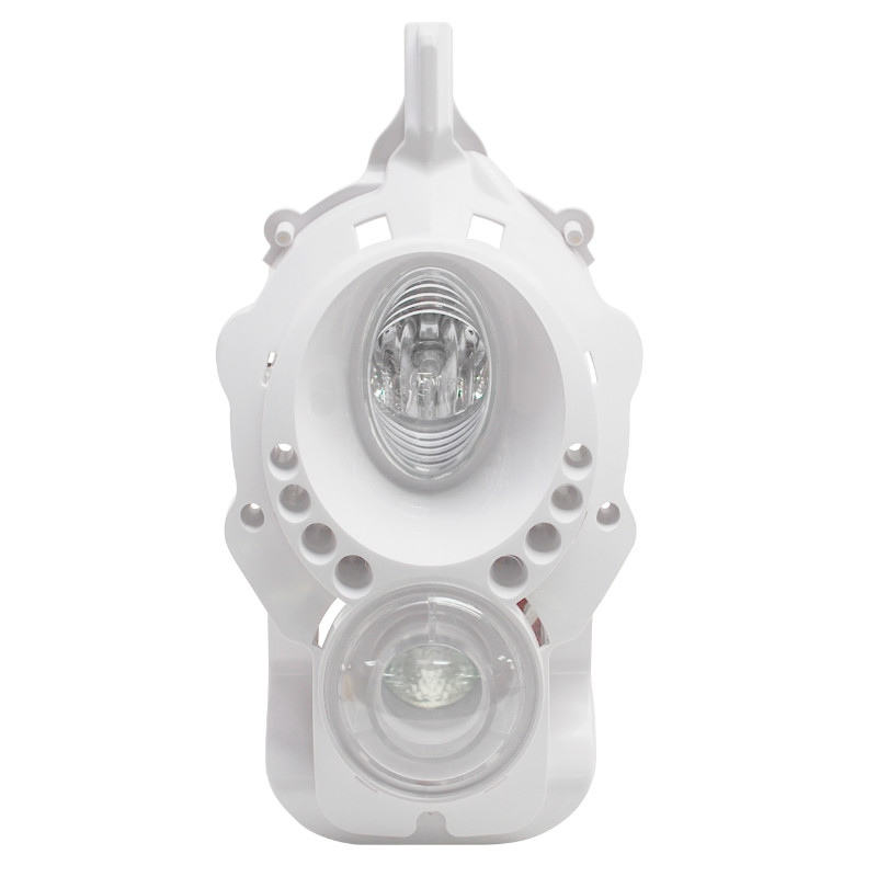 Double optique Replay pour Peugeot 50 Ludix blanc à LEDs blanches