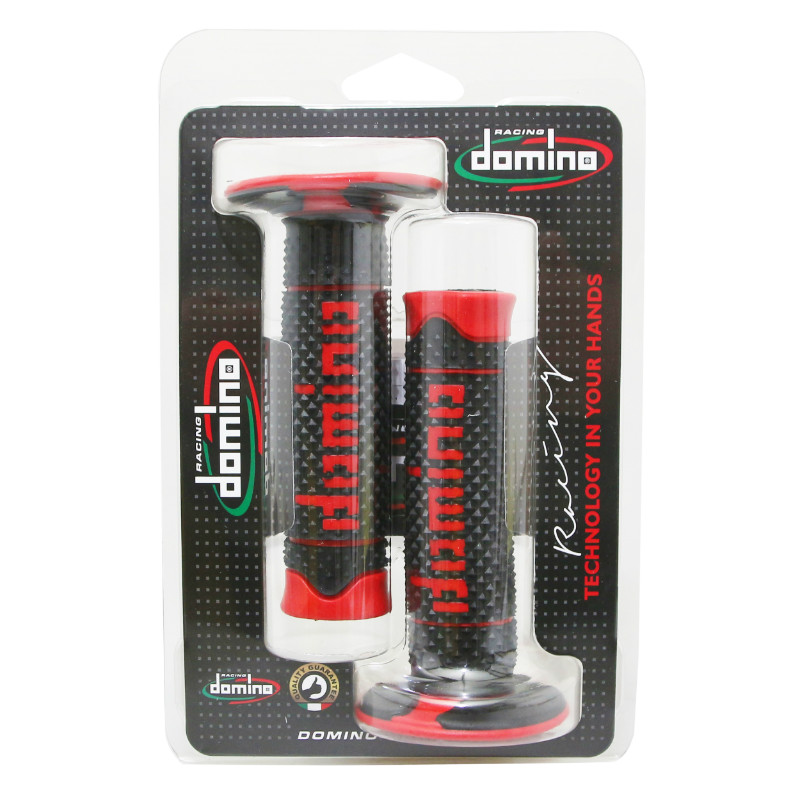 Revêtement de poignée Domino A260 noir-rouge closed end 120 mm (paire) - vue 2