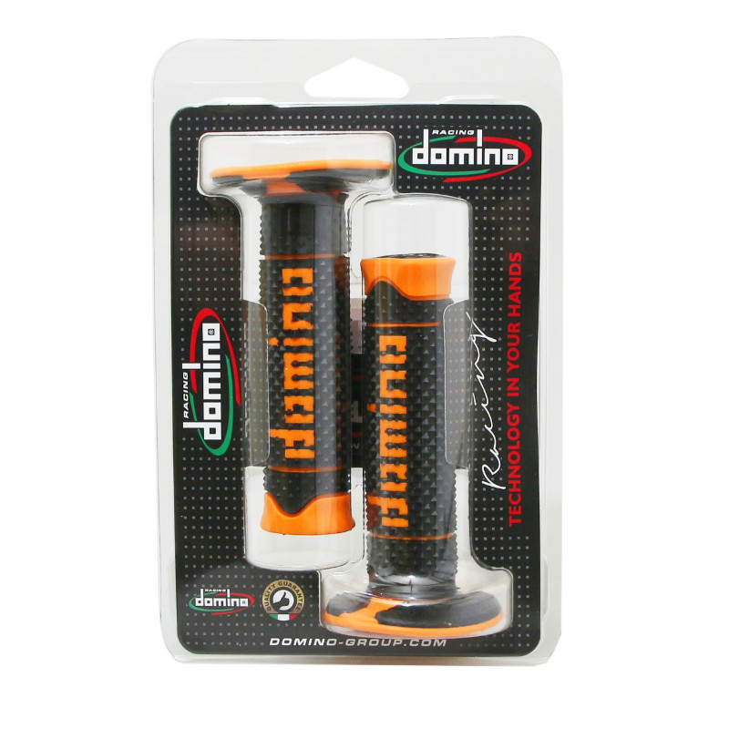 Revêtement de poignée Domino A260 noir-orange fermé 120 mm (paire) - vue 2