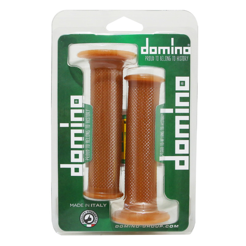 Revêtement de poignée Domino 1124 Vintage Café Racer marron fermé 128 mm (paire) - vue 2