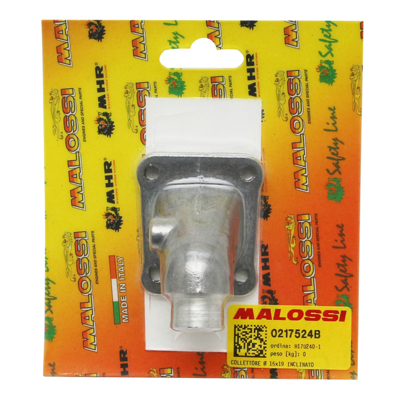 Pipe admission cyclo Malossi alu pour peugeot 103 SP-MVL diam int 15MM - diam ext 19MM (pour carbu sha) - vue 2