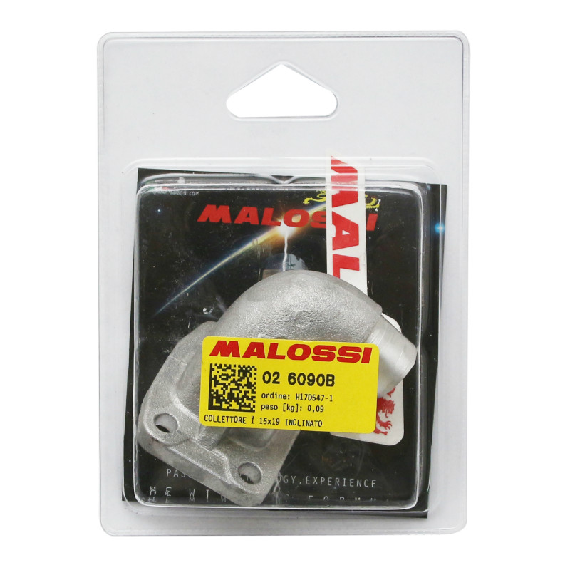 Pipe d'admission cyclo Malossi alu pour MBK 51 diam int 15 mm diam ext 19 mm pour carbu SHA -02 6090B - vue 2