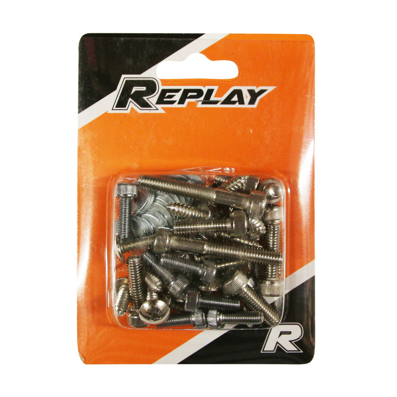 Kit vis de carrosserie acier chromé Replay pour MBK Booster 50 NG et Yamaha Rocket 50 - vue 2