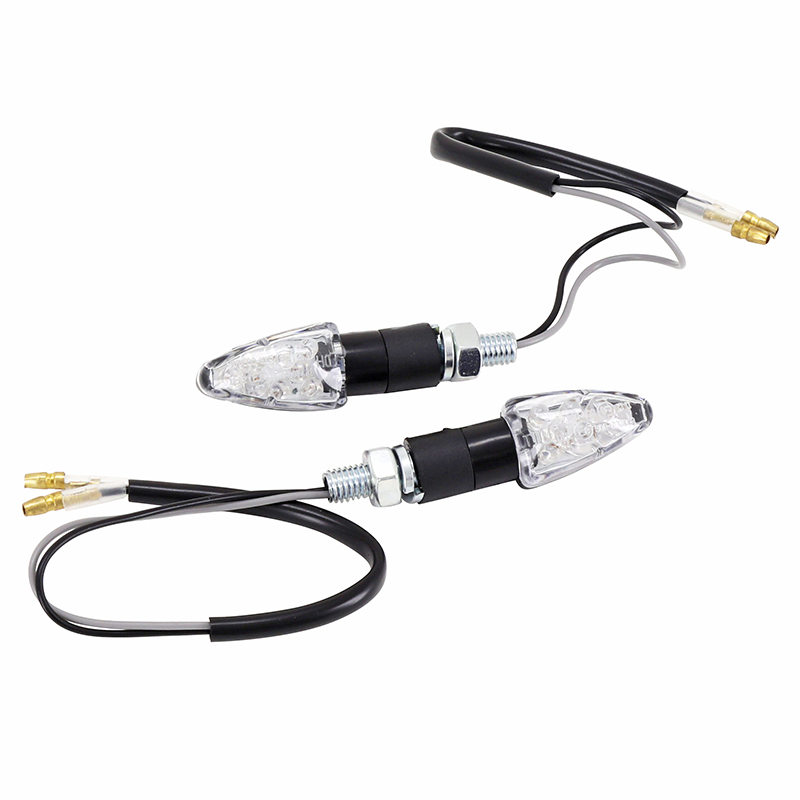 Clignotant moto AVOC mini Nago 8 LED base ABS transparent-noir (l 55MM - h 20MM - l 23MM) homologué CE (paire) - vue 2
