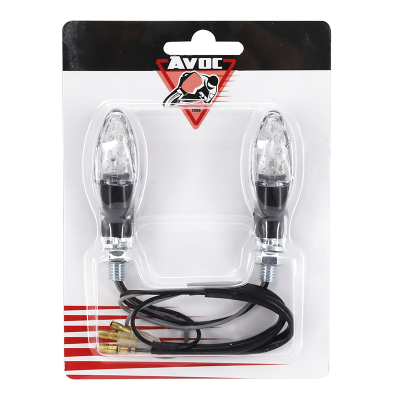 Clignotant moto AVOC mini Nago 8 LED base ABS transparent-noir (l 55MM - h 20MM - l 23MM) homologué CE (paire) - vue 3