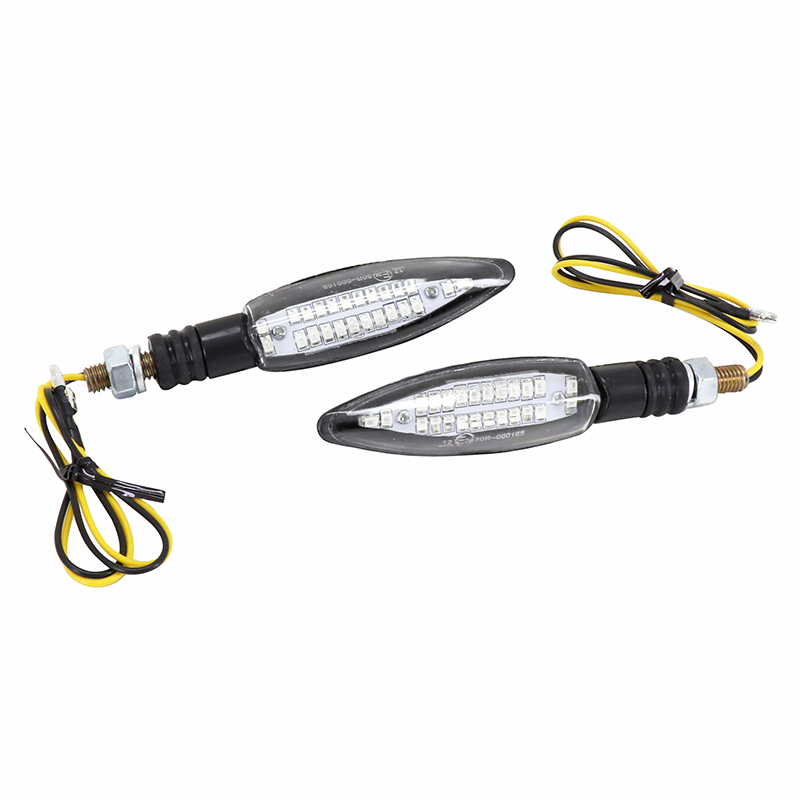 Clignotant sequentiel moto Avoc sagata 24 leds base ABS transparent-noir (l 103MM - h 25MM - l 26MM) (homologue ce) (paire) - vue 2