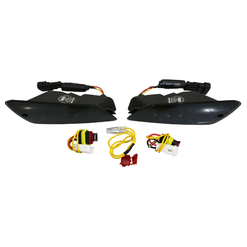 Clignotant adaptable Piaggio 125 GTS avant fumé à LEDs orange paire homologué CE - vue 2