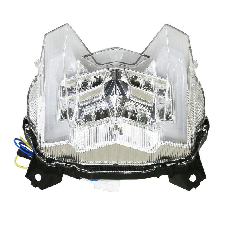 Feu arrière moto adaptable Yamaha 900 MT-09 2017+ transparent à LEDs avec clignotant intégré homologué AVOC - vue 2