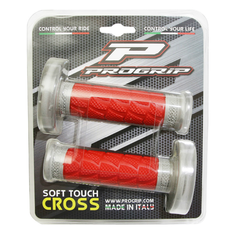 Revêtement de poignée PROGRIP 783 double densité base gris-rouge closed end 115 mm (paire) - vue 2