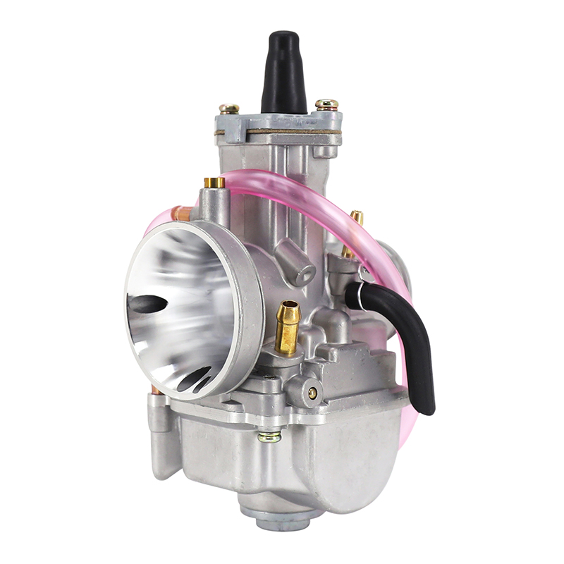 Carburateur PWK 28 silver à boisseau plat avec power jet et starter tirette P2R - vue 2