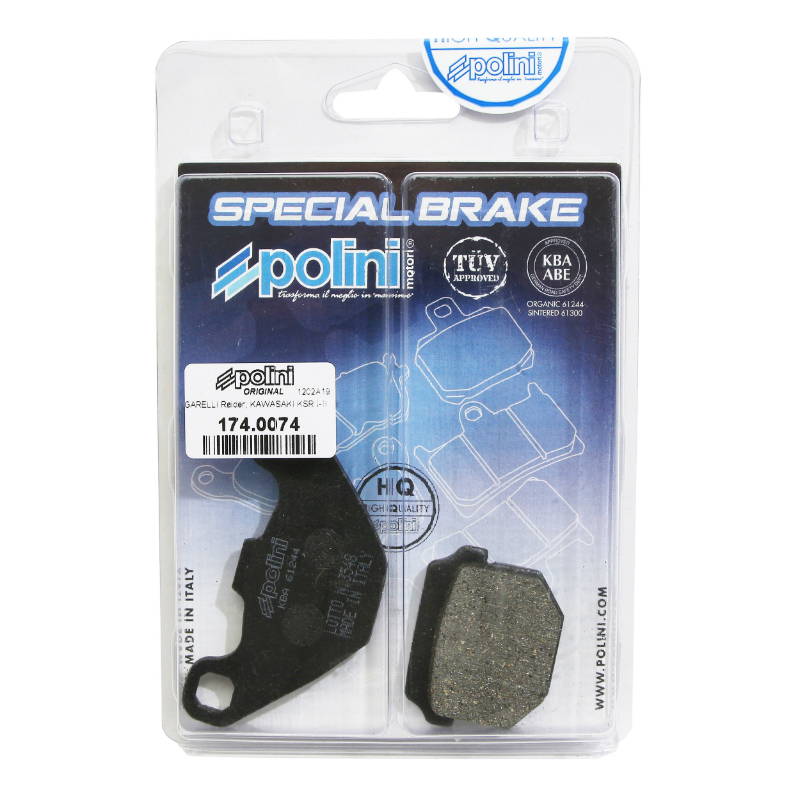 Plaquette de frein Polini pour Peugeot 50 Kisbee 4T, 50 Trekker AV, 50 Speedfight AV, 50 Buxy AV, Keeway 50 Hurricane AV, Sherco 50 SE-R 2014+ AV-AR, SM-R 2014+ AV-AR (174.0074) - vue 3