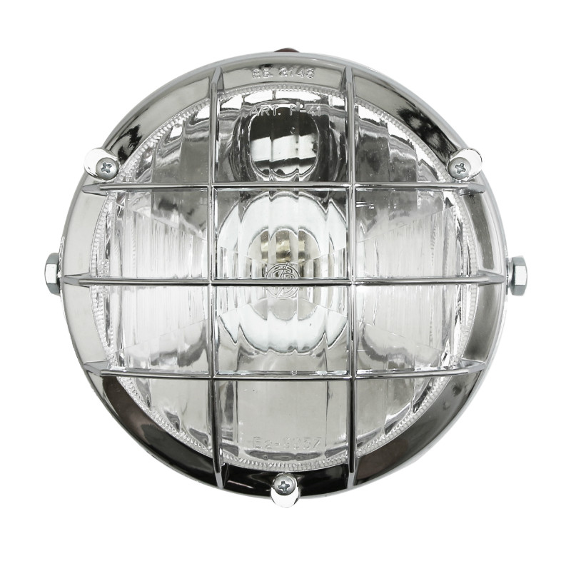 Phare-projecteur optique cyclo universel rond grille chrome diamètre 105 mm emplacements 2 ampoules P26S + témoin homologué Sélection P2R - vue 2