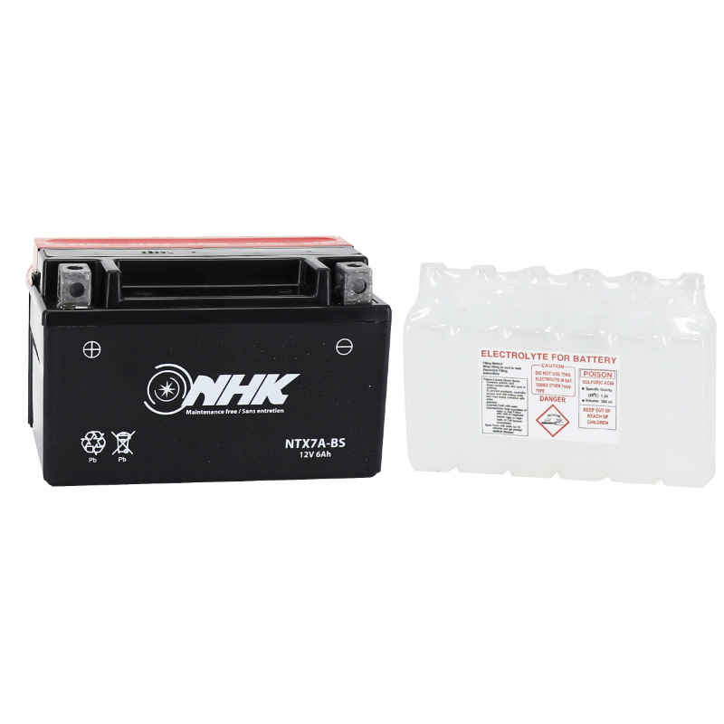 Batterie 12V 6 ah NTX7A-BS Nhk MF sans entretien livree avec pack acide (lg151xl88xh94mm) (qualite premium - equivalent YTX7A-BS) - vue 2