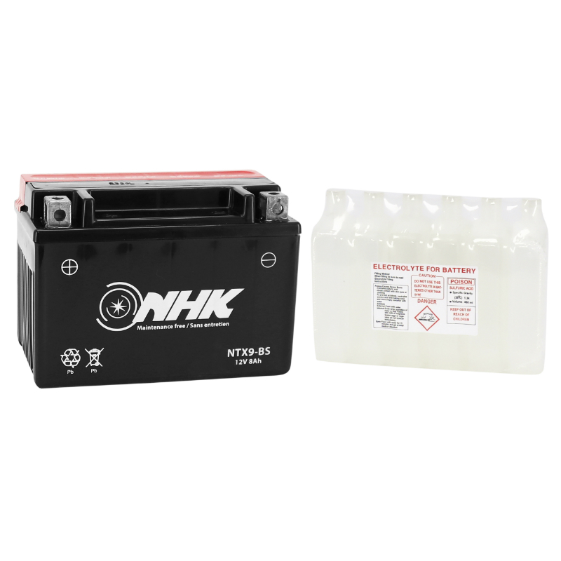 Batterie 12V 8 ah NTX9-BS Nhk MF sans entretien livree avec pack acide (lg151xl88xh107mm) (qualite premium - equivalent YTX9-BS) - vue 2