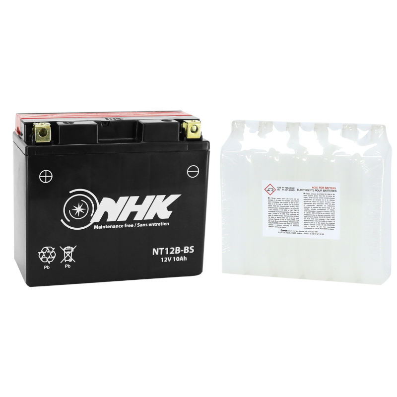Batterie 12V 10 ah NT12B-BS Nhk MF sans entretien livree avec pack acide (lg151xl70xh130mm) (qualite premium - equivalent YT12B-BS) - vue 2