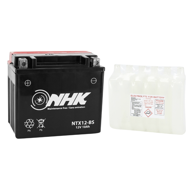 Batterie 12V 10 ah NTX12-BS Nhk MF sans entretien livree avec pack acide (lg151xl87xh131mm) (qualite premium - equivalent YTX12-BS) - vue 2