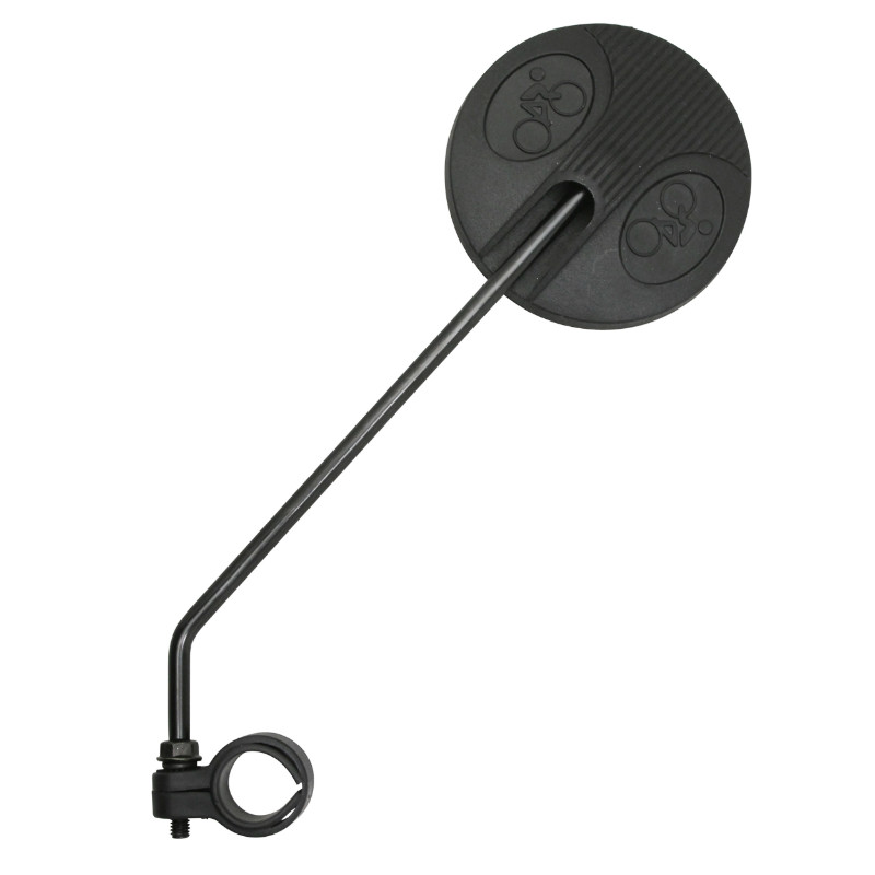 Retroviseur velo gauche ou droit rond noir fixation collier tige 170MM reglable 22.2 MM (miroir diam 85MM) (vendu sur carte) - vue 2