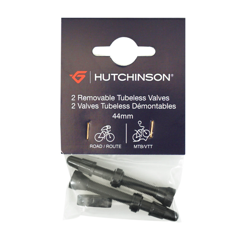 Valve de pneu tubeless Presta Hutchinson 44 mm obus démontable (paire) - vue 2