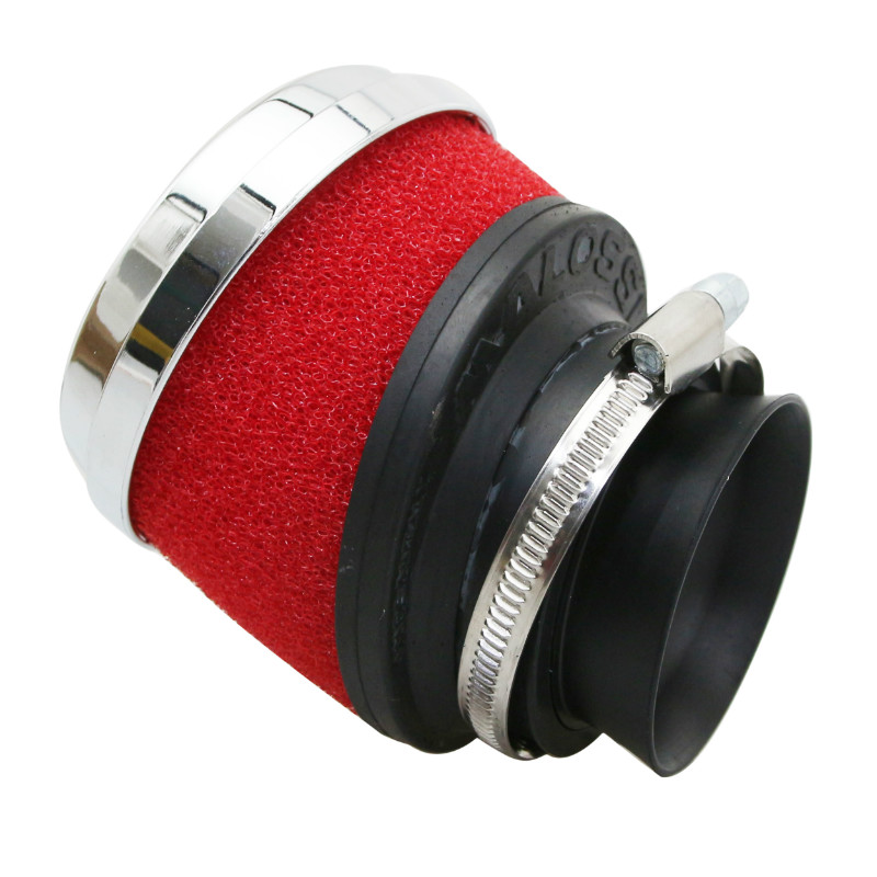Filtre à air Malossi E13 incliné 25° d.42-50-60 mm mousse rouge chrome pour PHBG-Mikuni-Keihin - vue 2