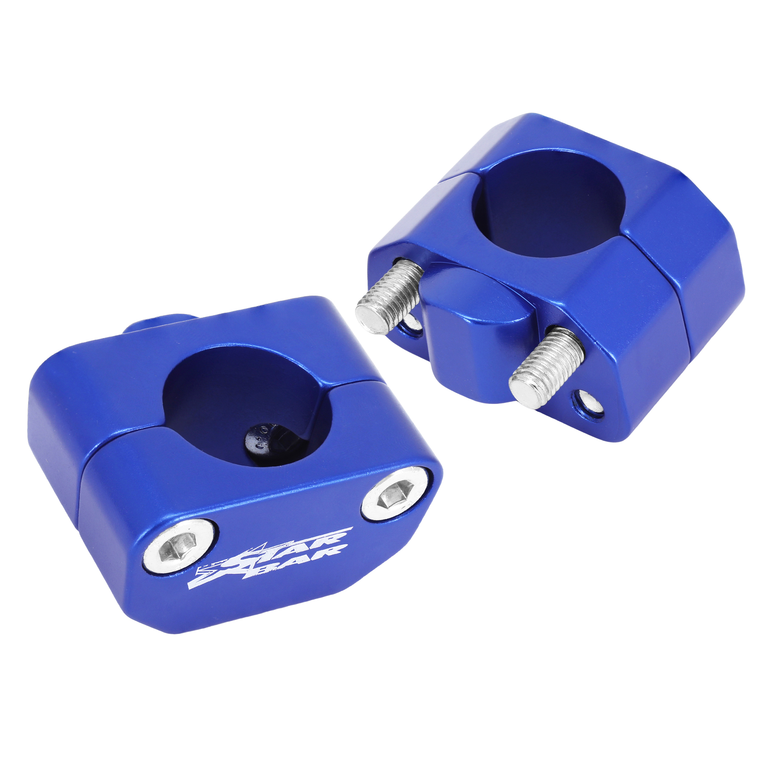 Pontet de guidon universel Star Bar aluminium diamètre 28,6 mm bleu (paire) - vue 2