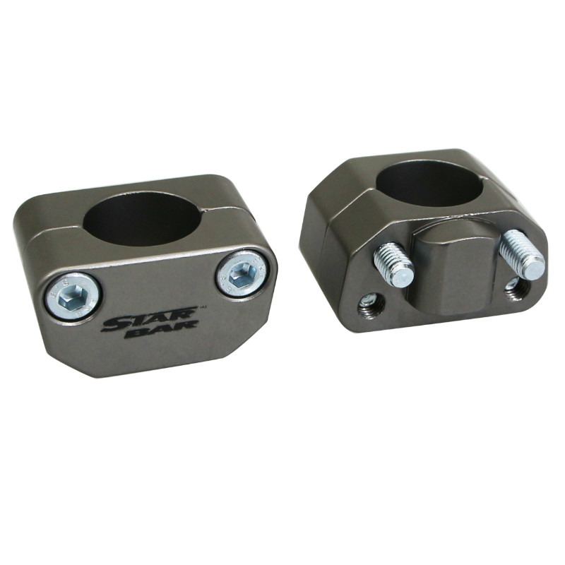 Pontet de guidon universel Star Bar aluminium diamètre 28,6 mm titane (paire)