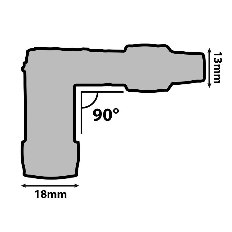 Antiparasite P2R résine 90° standard noir avec fil de bougie diamètre 7 mm (50 cm) pour bougie sans olive - vue 4