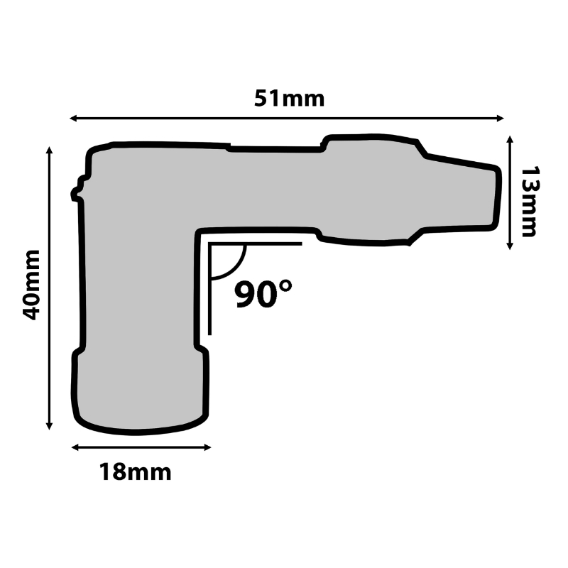 Antiparasite P2R résine 90° standard noir avec fil de bougie diamètre 6 mm (50 cm) pour bougie sans olive - vue 4