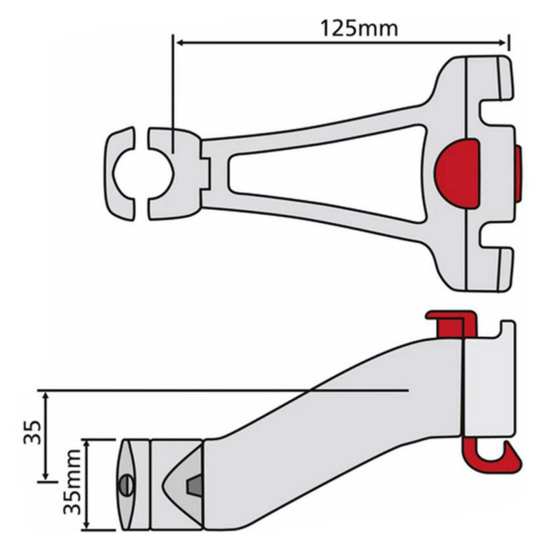 Fixation Klickfix universelle pour potence à plongeur diamètre 22,2 et 25,4 avec antivol - vue 2