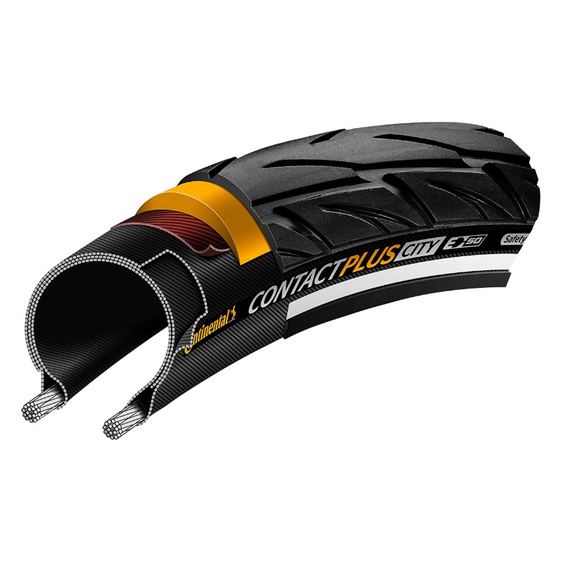 Pneu VTC Continental Contact Plus City 700 x 42 (29 x 1,60) noir flanc réflex TR renfort 5 mm homologué VAE E50 - vue 2