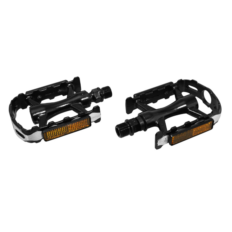 Pédales VTT Newton roulement étanche premium corps alu noir cage alu argent-noir 9-16" (paire)