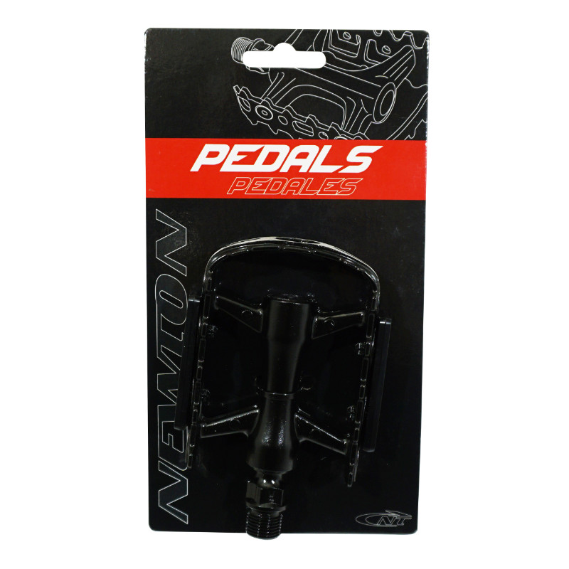 Pédales VTT Newton roulement étanche premium corps alu noir cage alu argent-noir 9-16" (paire) - vue 3