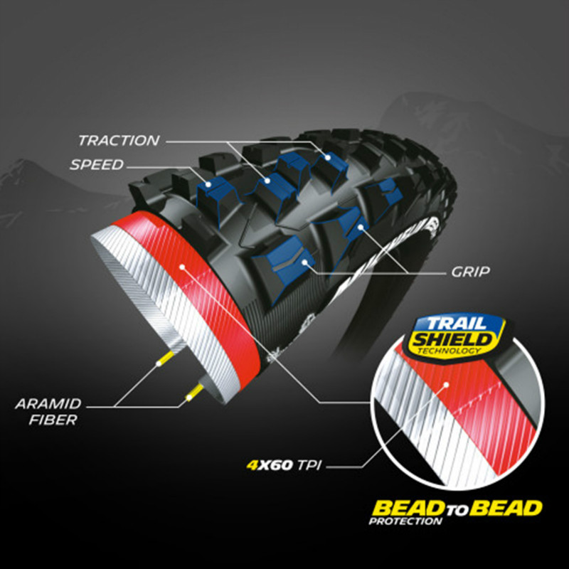 Pneu VTT 26 x 2.25 Michelin wild am performance tubeless ready TS (57-559) compatible vae - vue 3