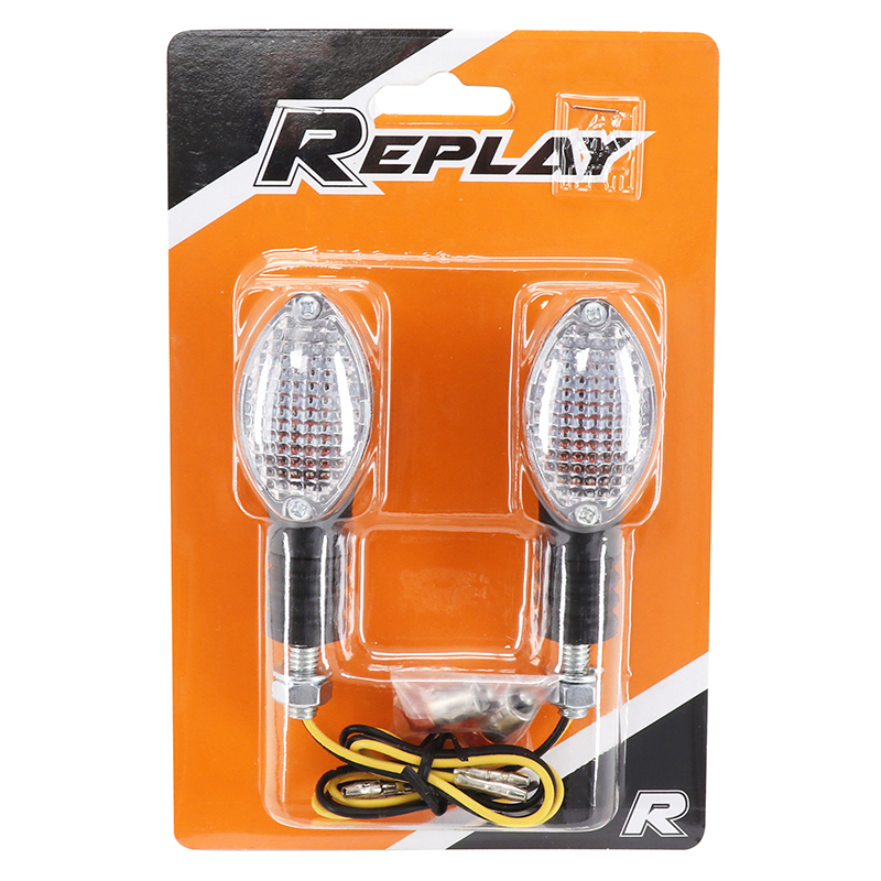Clignotant universel Replay mini ovale a ampoule BA9S transparent-noir (l 75MM - h 28MM - l 38MM) (paire) ** - vue 3
