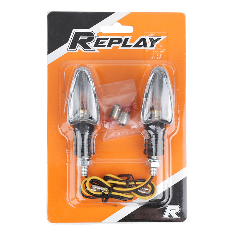 Clignotant universel Replay fleche a ampoule BA9S base ABS transparent-noir (l 79MM - h 28MM - l 41MM) (paire) ** - vue 3