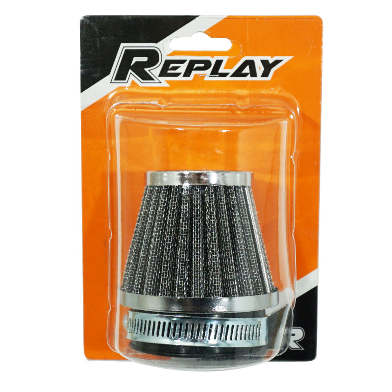 Filtre à air Replay KN grille acier chrome fixation droite diamètre 50 mm - vue 3