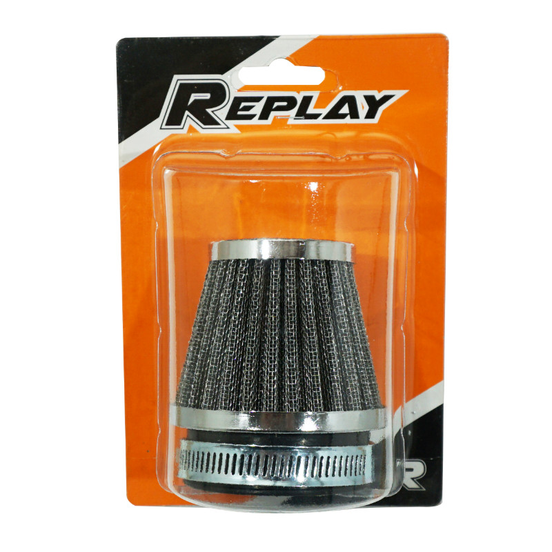 Filtre à air Replay KN grille acier chrome fixation droite diamètre 55 mm - vue 3