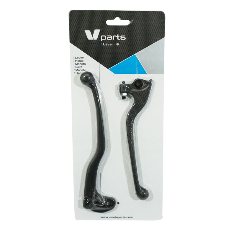 Levier de frein Vicma carbone MBK 50 X Power 2003-2013 / Yamaha 50 TZR 2003-2013 (paire) - vue 2