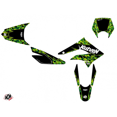 Kit décoration autocollant Predator noir-vert Derbi 50 DRD Xtreme 2010-2017 KUTVEK - vue 2