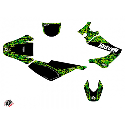Kit décoration autocollant Predator noir-vert Derbi 50 Xtreme XRace 2005-2009 KUTVEK - vue 2