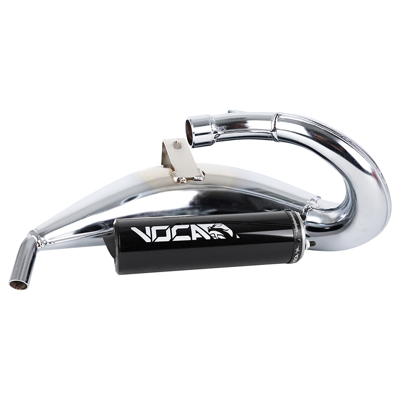 Silencieux Voca Racing chromé boîte pour Derbi 50 Senda, Senda DRD, Aprilia 50 RX/SX passage haut alu noir - vue 2