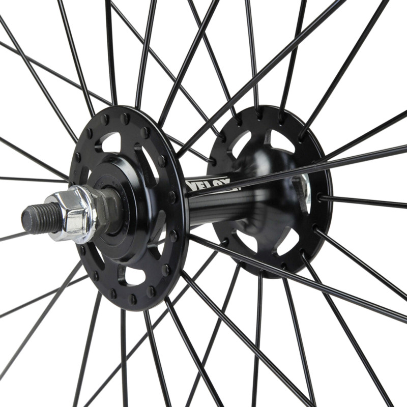 Roue route fixie patin P2R blanc avant écrous jante 17C profil 28 mm - vue 2